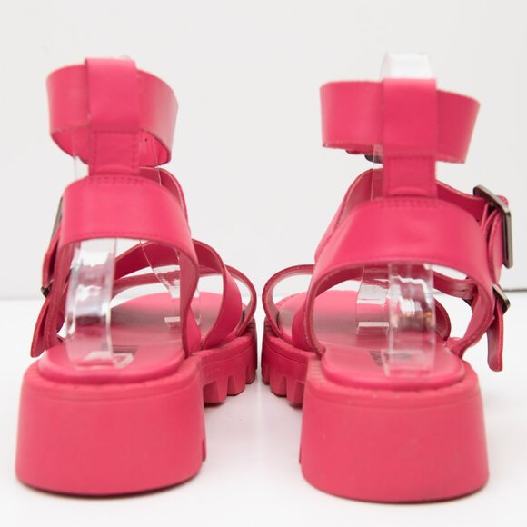 Anthropologie Silent D Friand Gladiator Sport Sandals Platform Leather Pink 39 - Picture 5 of 10